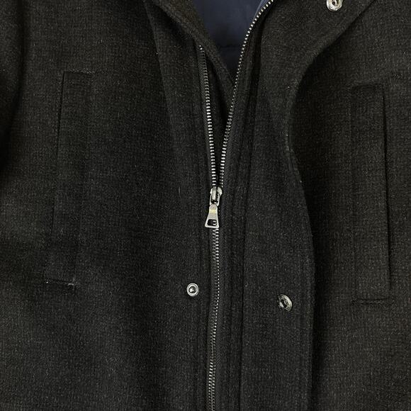 Tommy Hilfiger Men's 40L Wool Mix Overcoat Puffer Quilt Pilot Charcoal *no hood* - Picture 8 of 16
